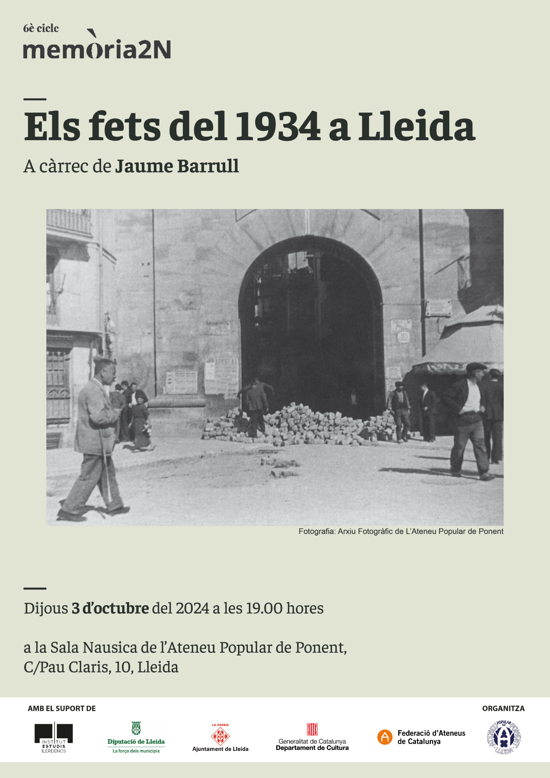 Cartell_Els fets de 1934 a Lleida